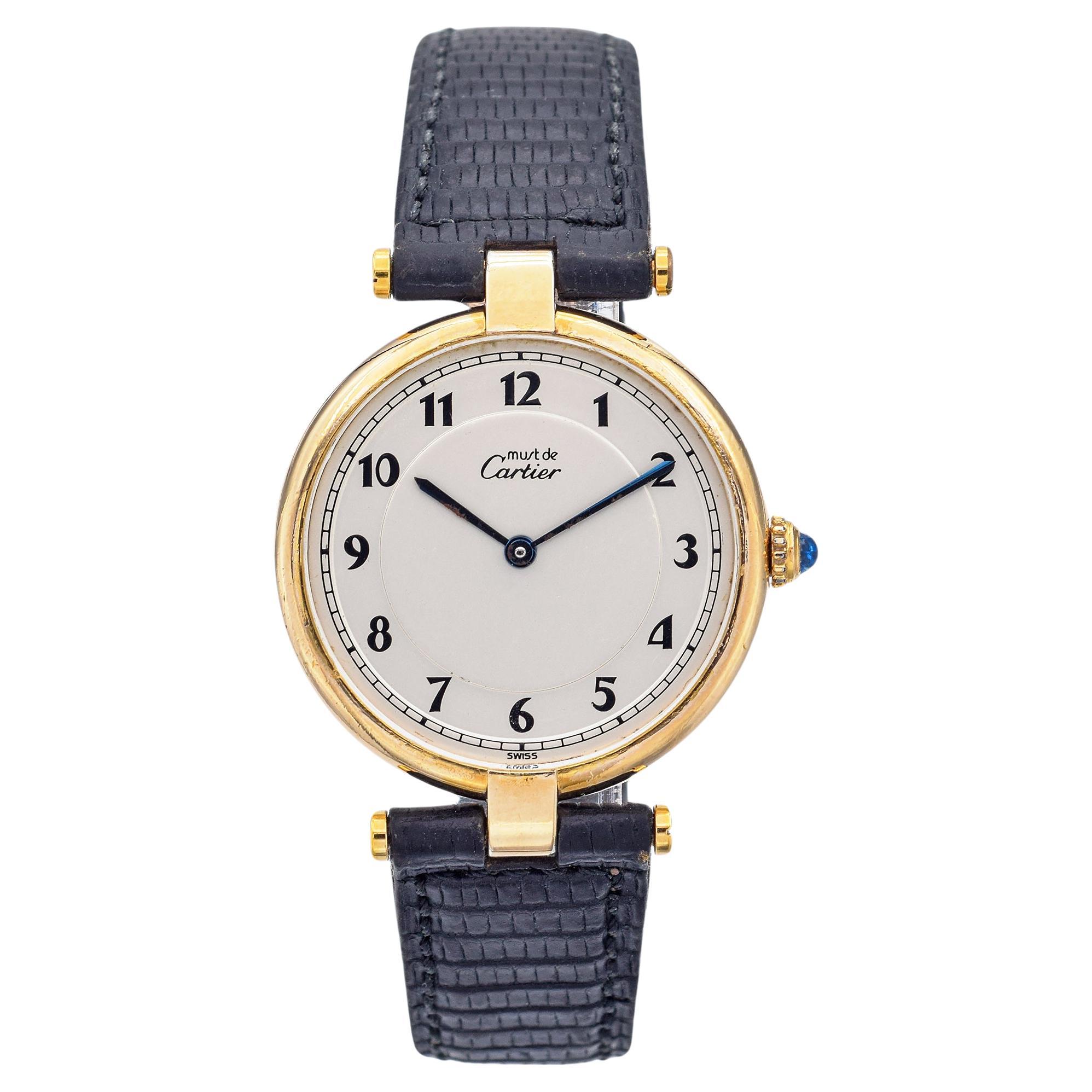 Cartier Must de Vendome 590003 Ladies Vermeil Silver Quartz Wristwatch