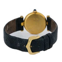 Cartier Must De Vermiel 925 Silver Gold-Plated Round Watch Quartz
