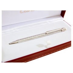 Cartier Must II ballpoint pen silver plated and palladium 1980s