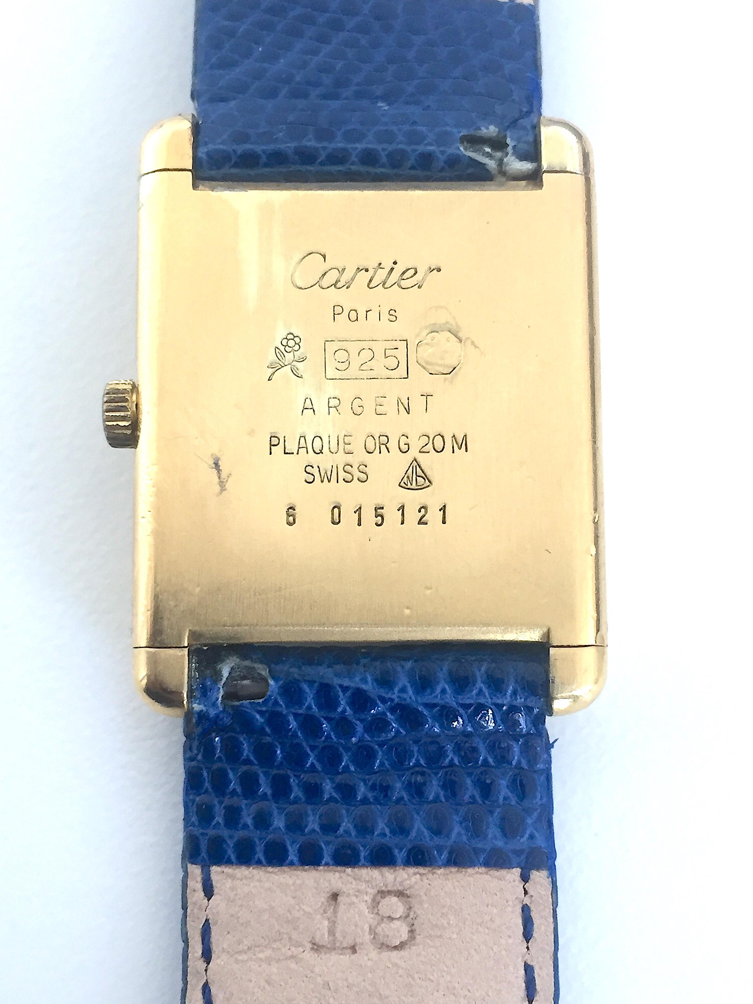 Cartier Must Tank Manual Wind Gold-Plated Watch 2