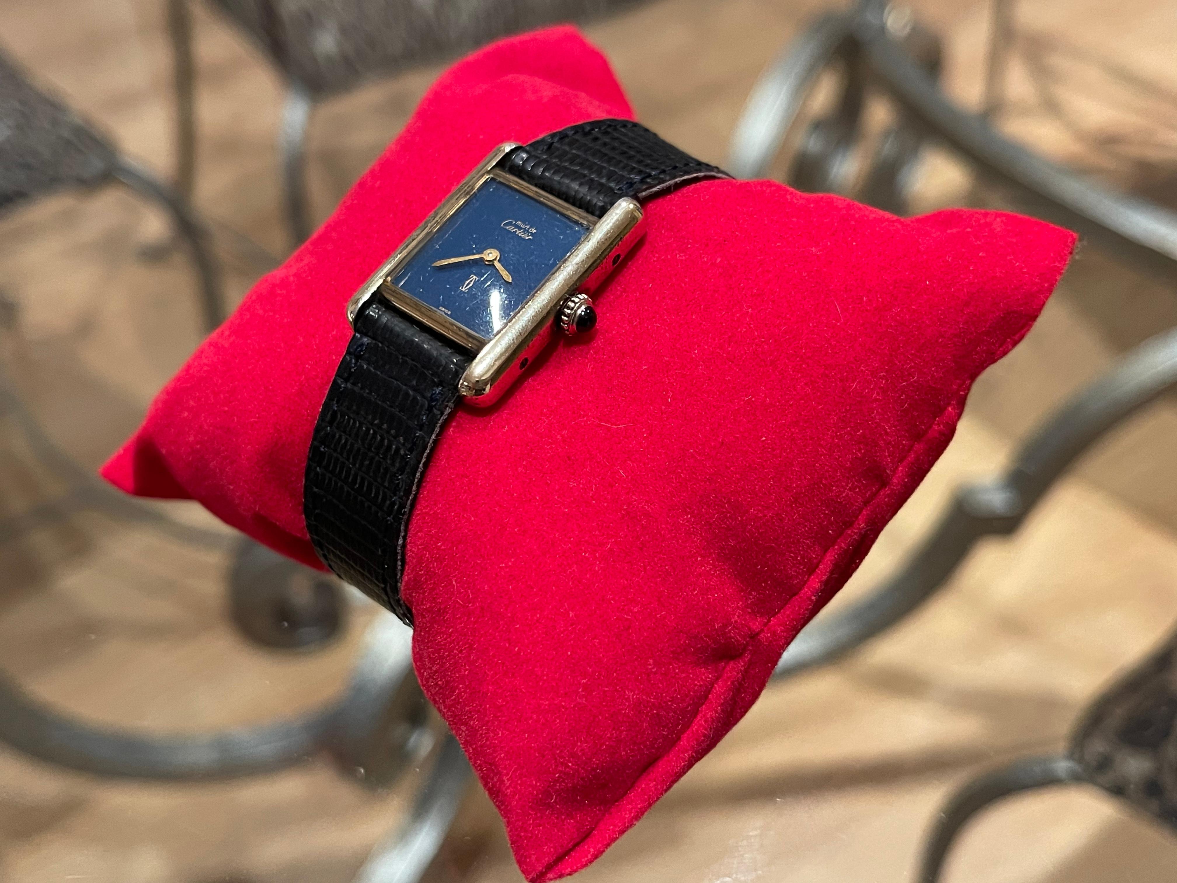Cartier, Must Tank Watch in Silver Vermeil In Good Condition For Sale In Beaune, FR