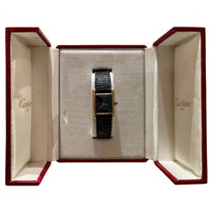 Used Cartier, Must Tank Watch in Silver Vermeil