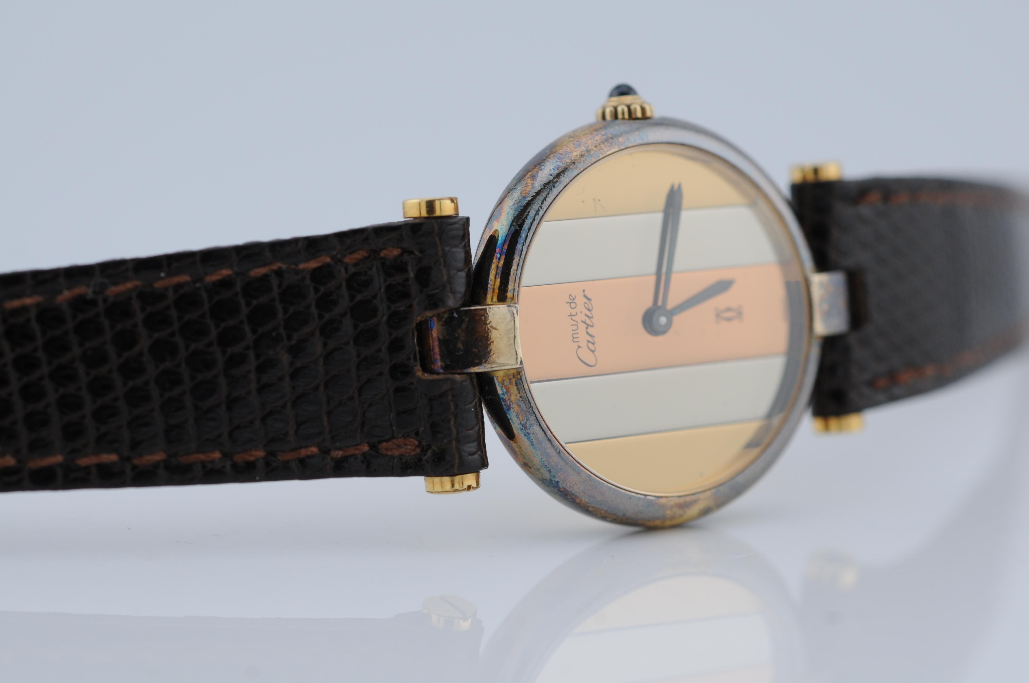 Cartier Must Trinity Quartz Argental Rotondo in vendita 1