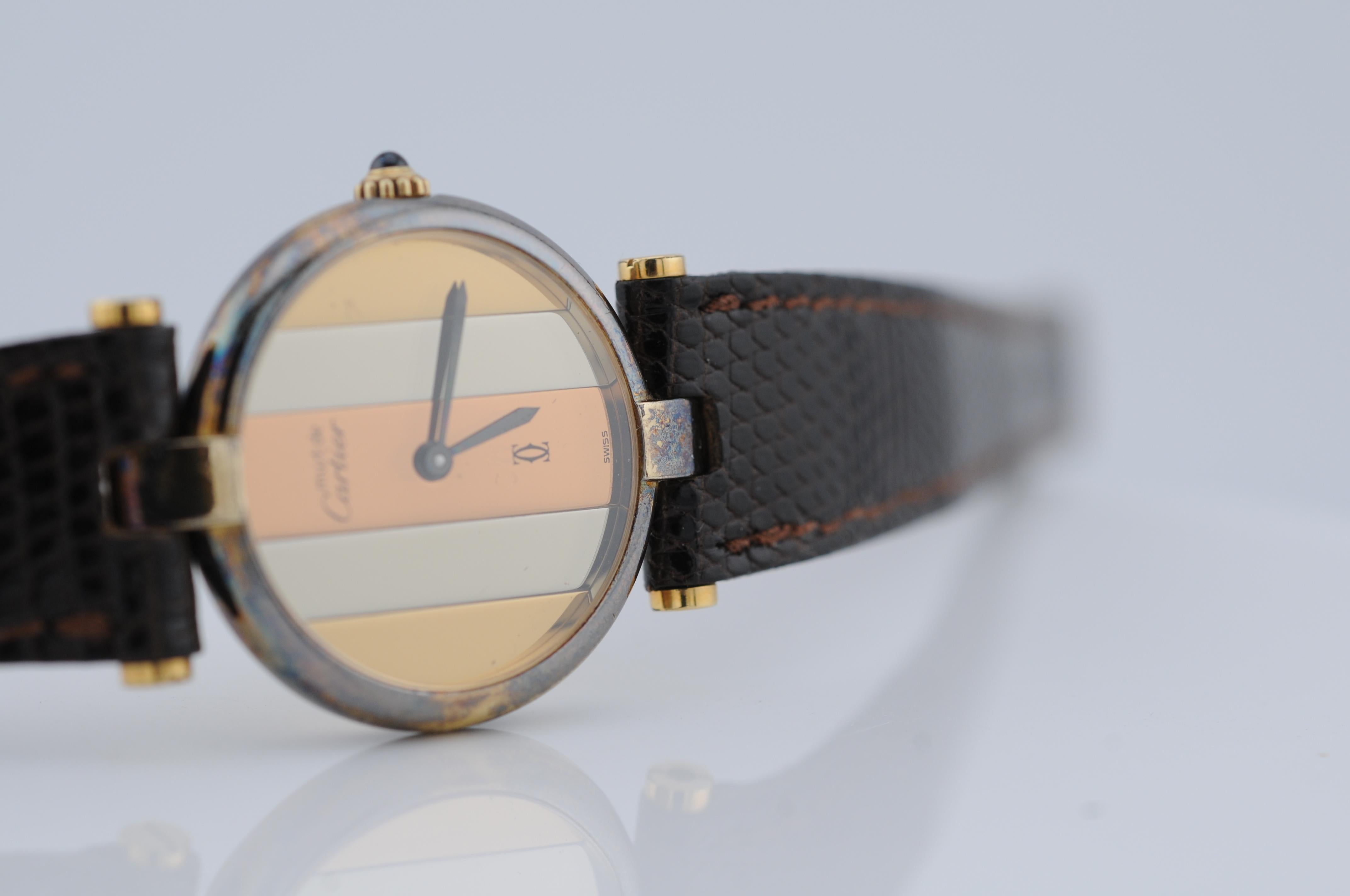 Cartier Must Trinity Quartz Argental Rotondo in vendita 2