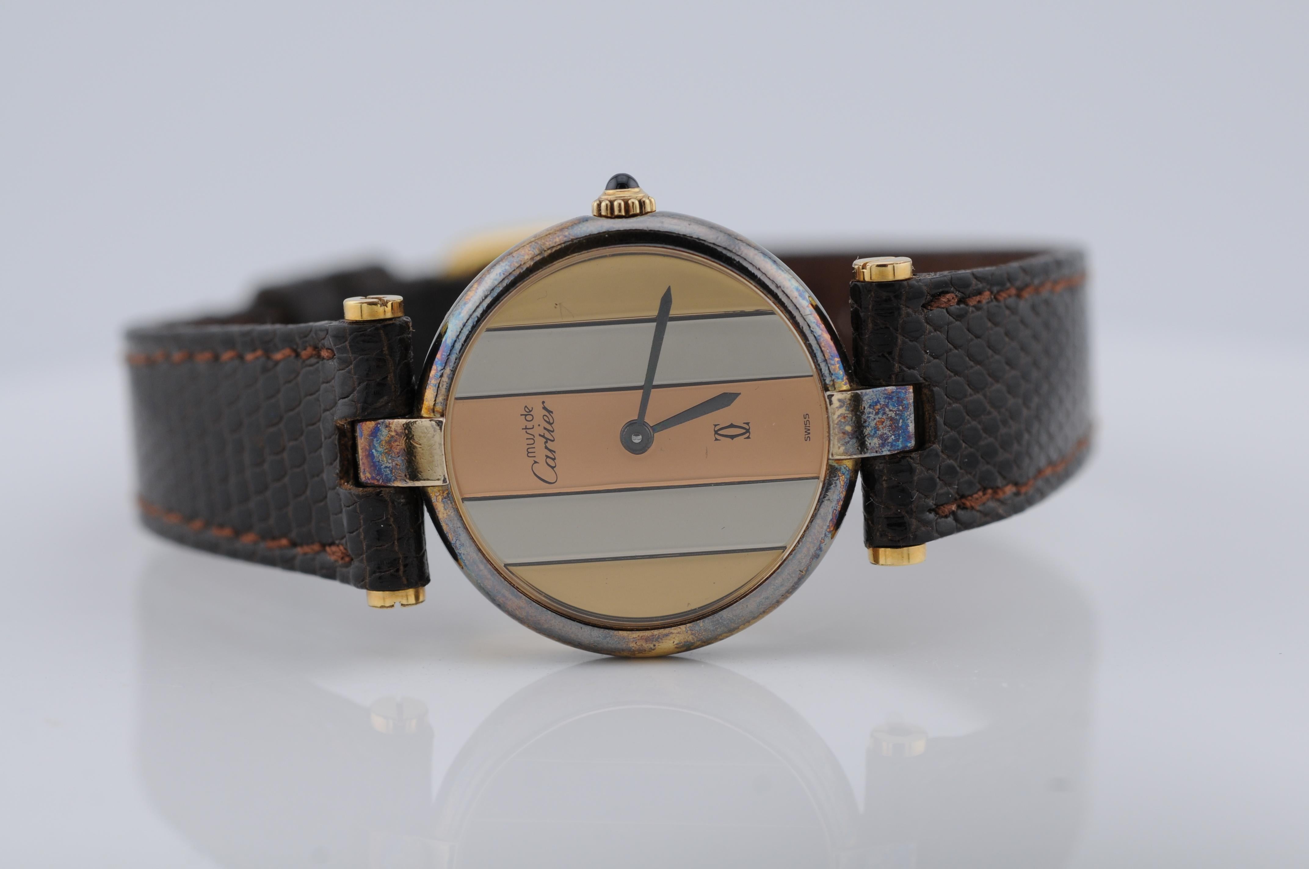Cartier Must Trinity Quartz Argental Rotondo in vendita 4