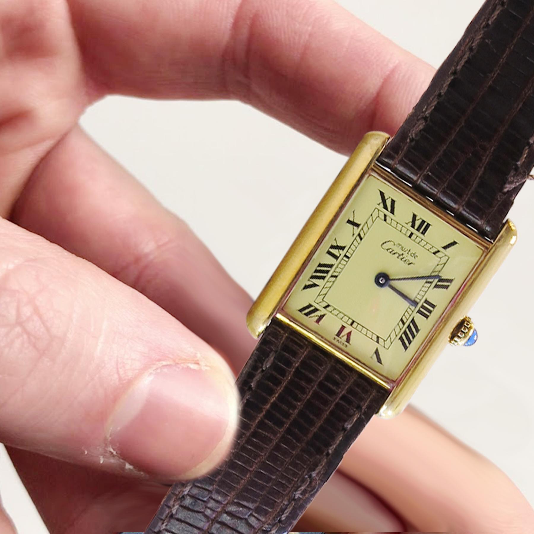 Cartier Must Watch Paris Vermeil  In Good Condition In Jackson Heights, NY