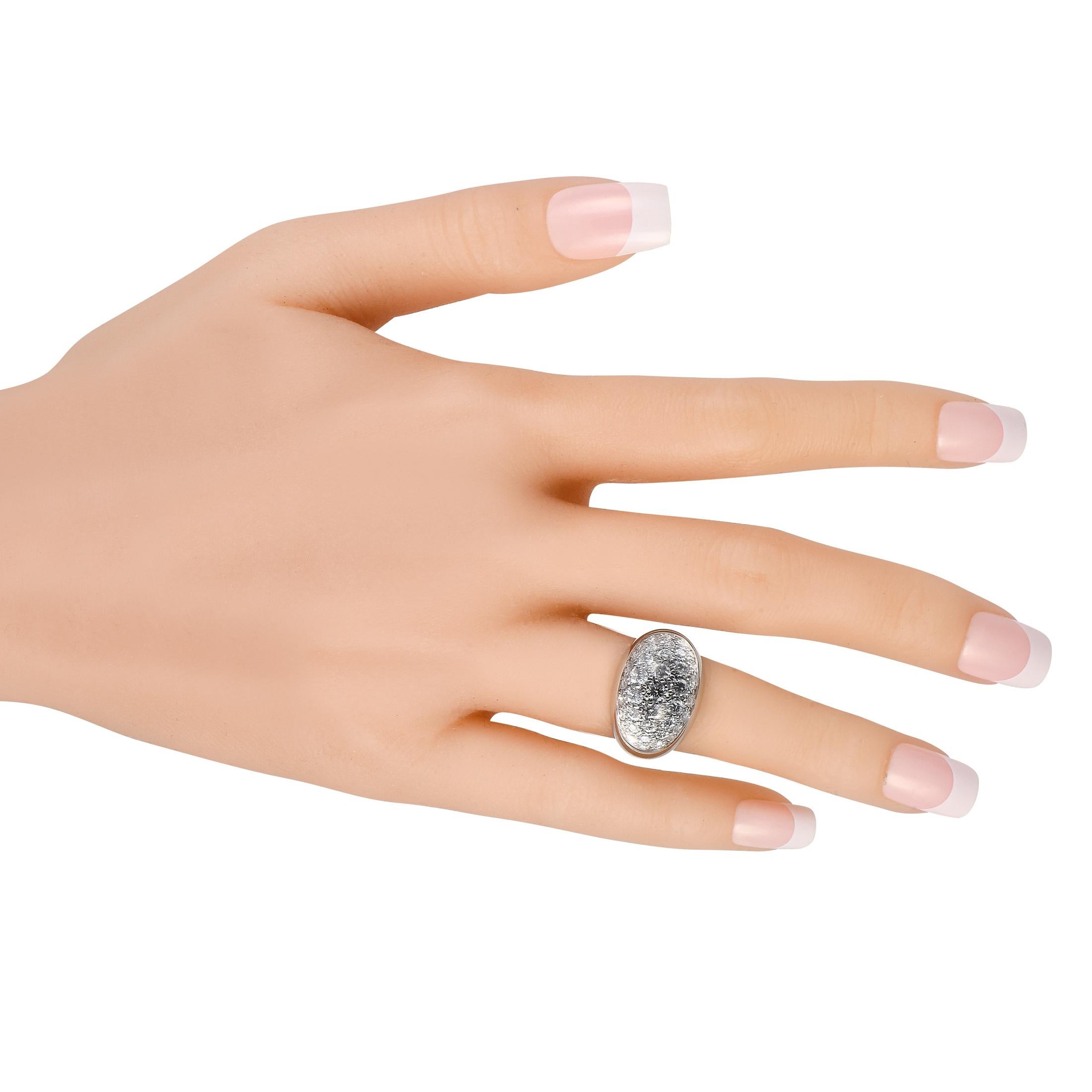 Cartier Myst Ring aus 18 Karat Weißgold mit 1,0 Karat Diamant und Bergkristall (Rundschliff)