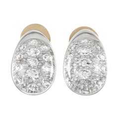 Cartier Myst 18K White Gold Diamond and Crystal Clip On Earrings