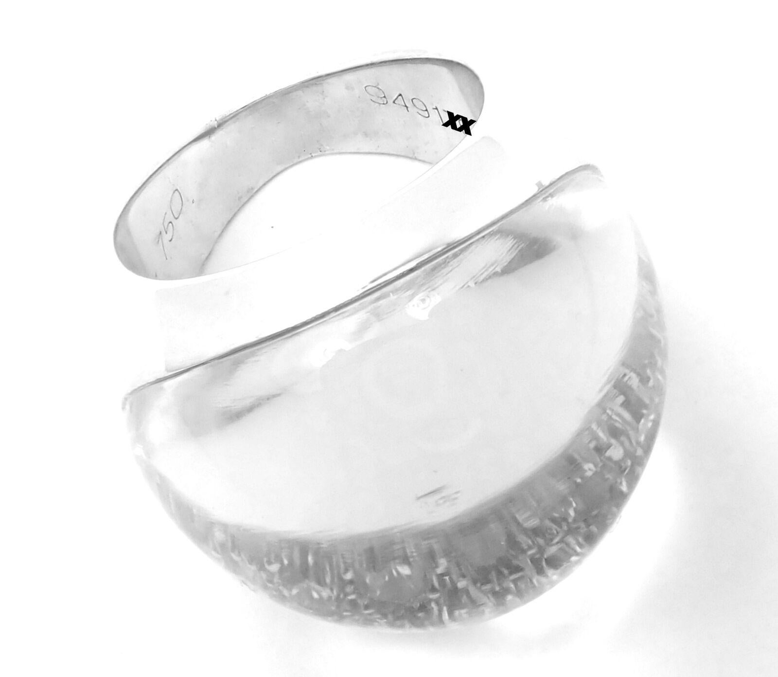 Brilliant Cut Cartier Myst De Cartier Diamond Rock Crystal Large Dome White Gold Ring For Sale