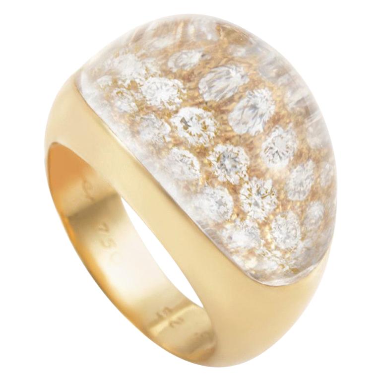 Cartier Myst de Cartier Rock Crystal Diamond Yellow Gold Ring