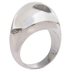 Cartier Myst Diamond 18K White Gold Dome Ring Size 51