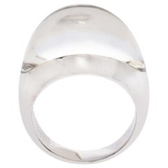 Cartier Myst Diamond 18K White Gold Dome Ring Size 51 