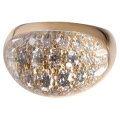 Cartier Myst Diamond & Crystal Dome Ring in 18K Yellow Gold 1.00 Ctw