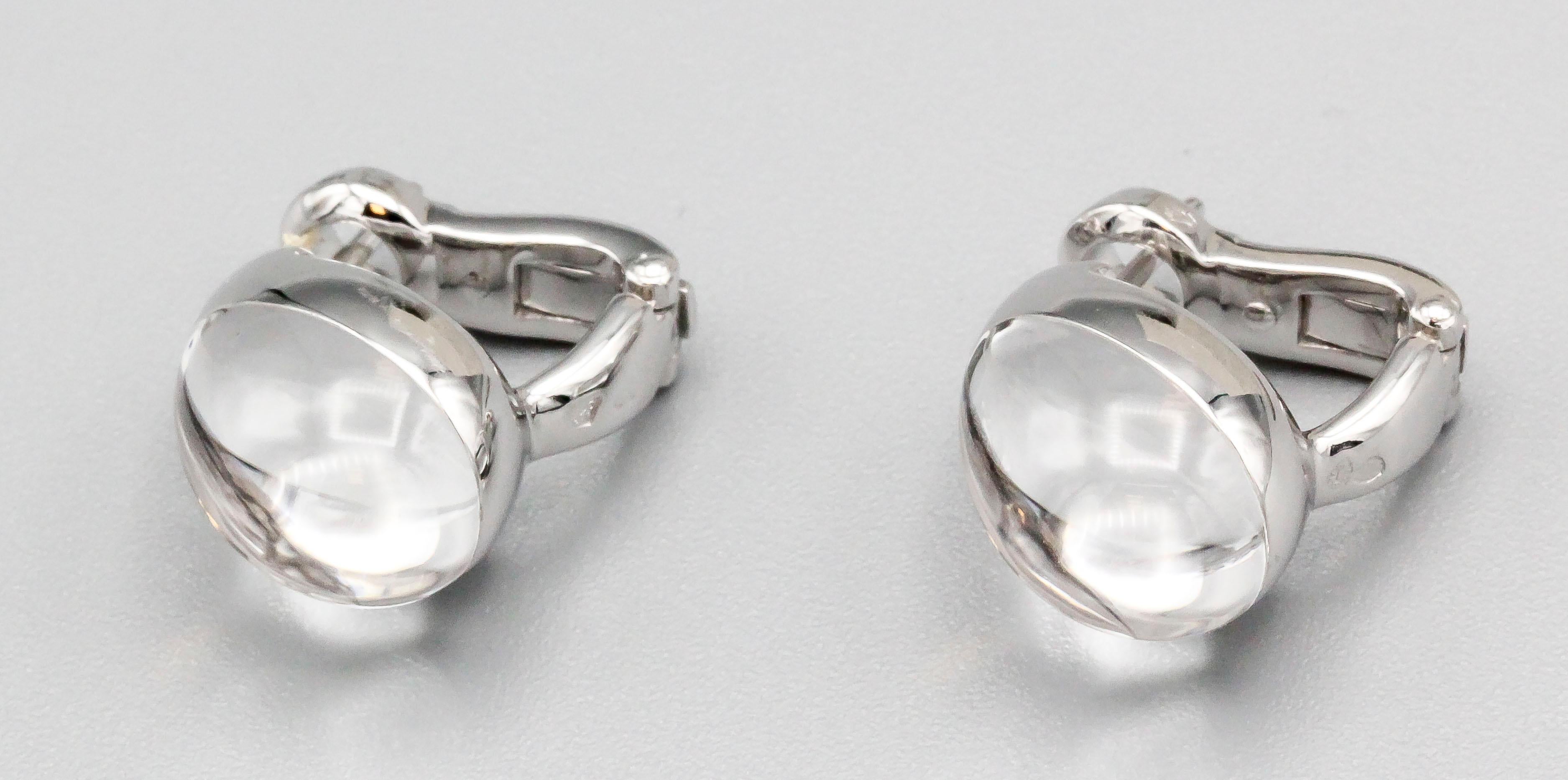 Whimsical diamond, rock crystal and 18K white gold earrings from the 
