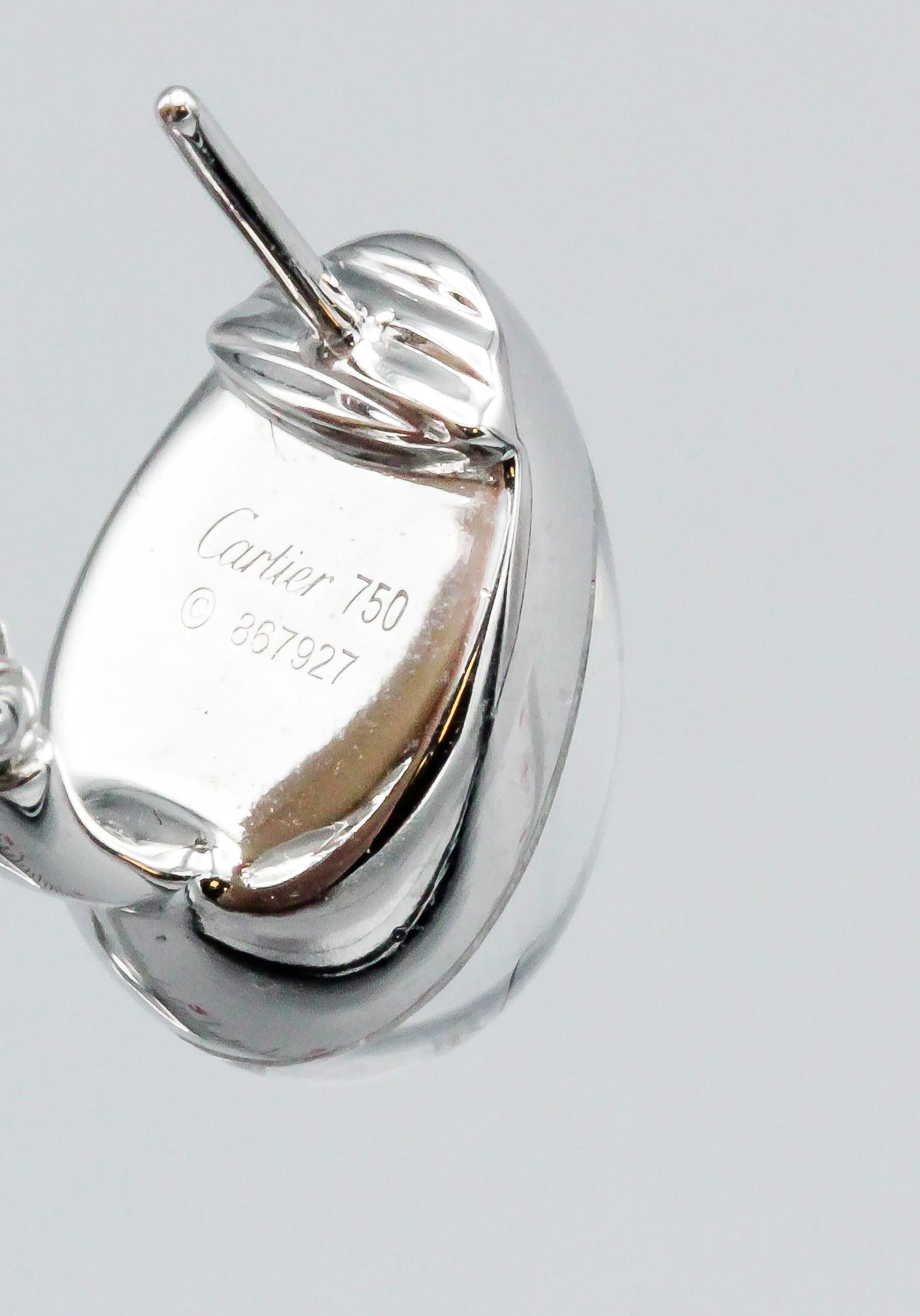 Cartier Myst Rock Crystal Diamond 18 Karat White Gold Dome Earring 1