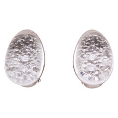 Cartier Myst Rock Crystal Diamond 18 Karat White Gold Dome Earrings