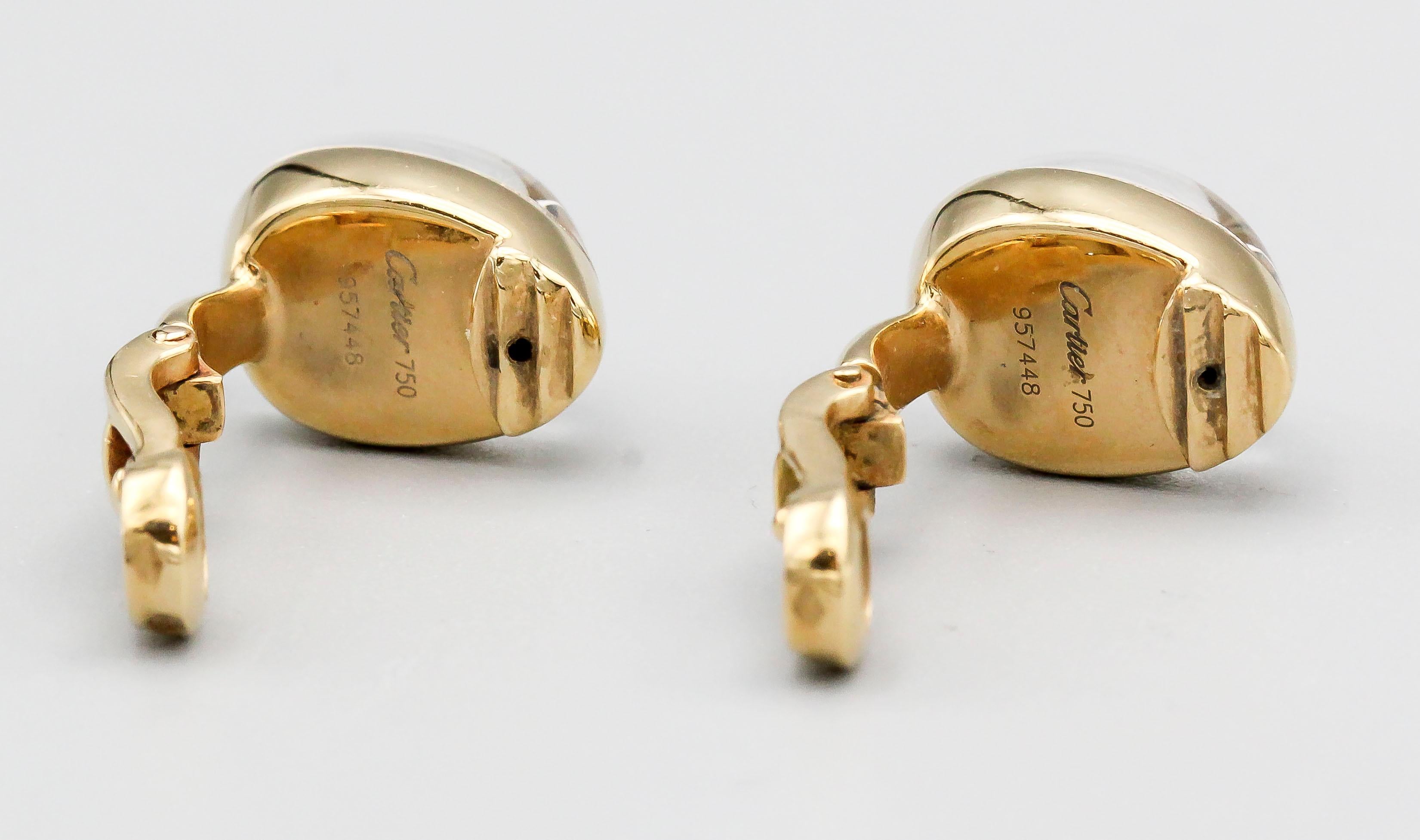 Cartier Myst Rock Crystal Diamond 18 Karat Yellow Gold Dome Earrings In Excellent Condition In New York, NY