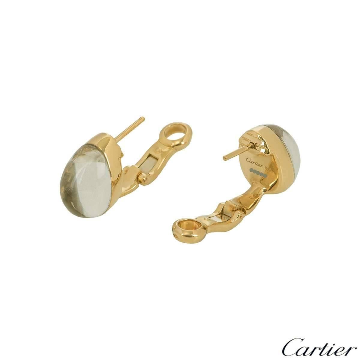 Cartier Myst Rock Crystal Diamond Earrings In Excellent Condition In London, GB