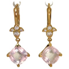 CARTIER Mysterieuse Diamond Rose Quartz Rose Gold Earrings