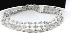 Cartier Naiade Choker 3 Row Diamonds & 18K White Gold Necklace