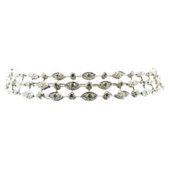 Collana Cartier Naiade con 3 file di diamanti e oro bianco 18 carati