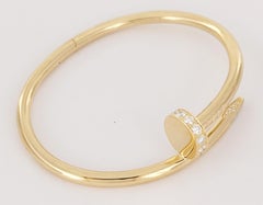 Cartier Nail Bracelet in 18K yellow Gold with Diamonds Size 15