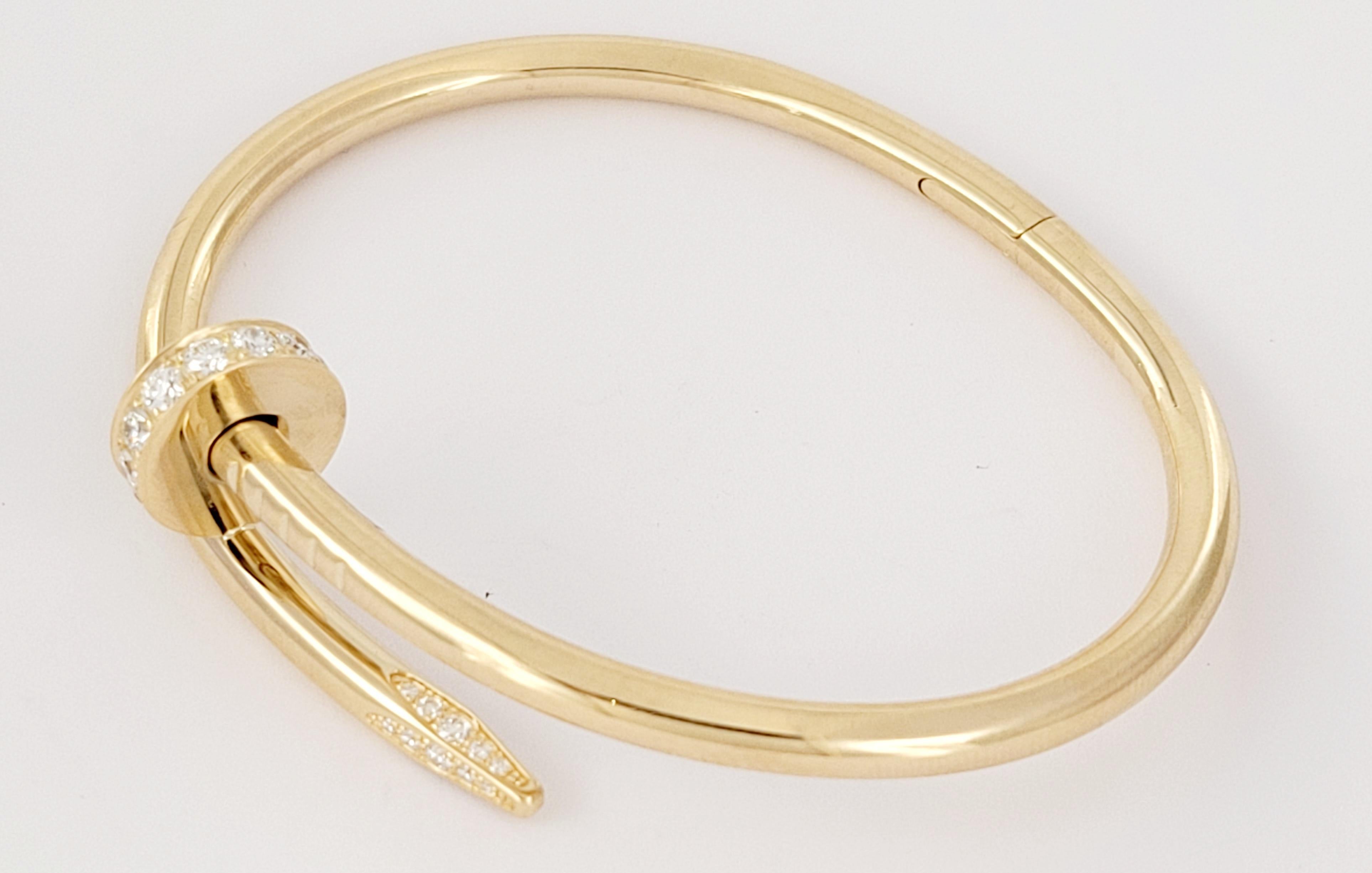 cartier nail bracelet 18k gold