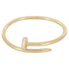Cartier Nail Bracelet in 18K Yellow Gold with Diamonds Size 17