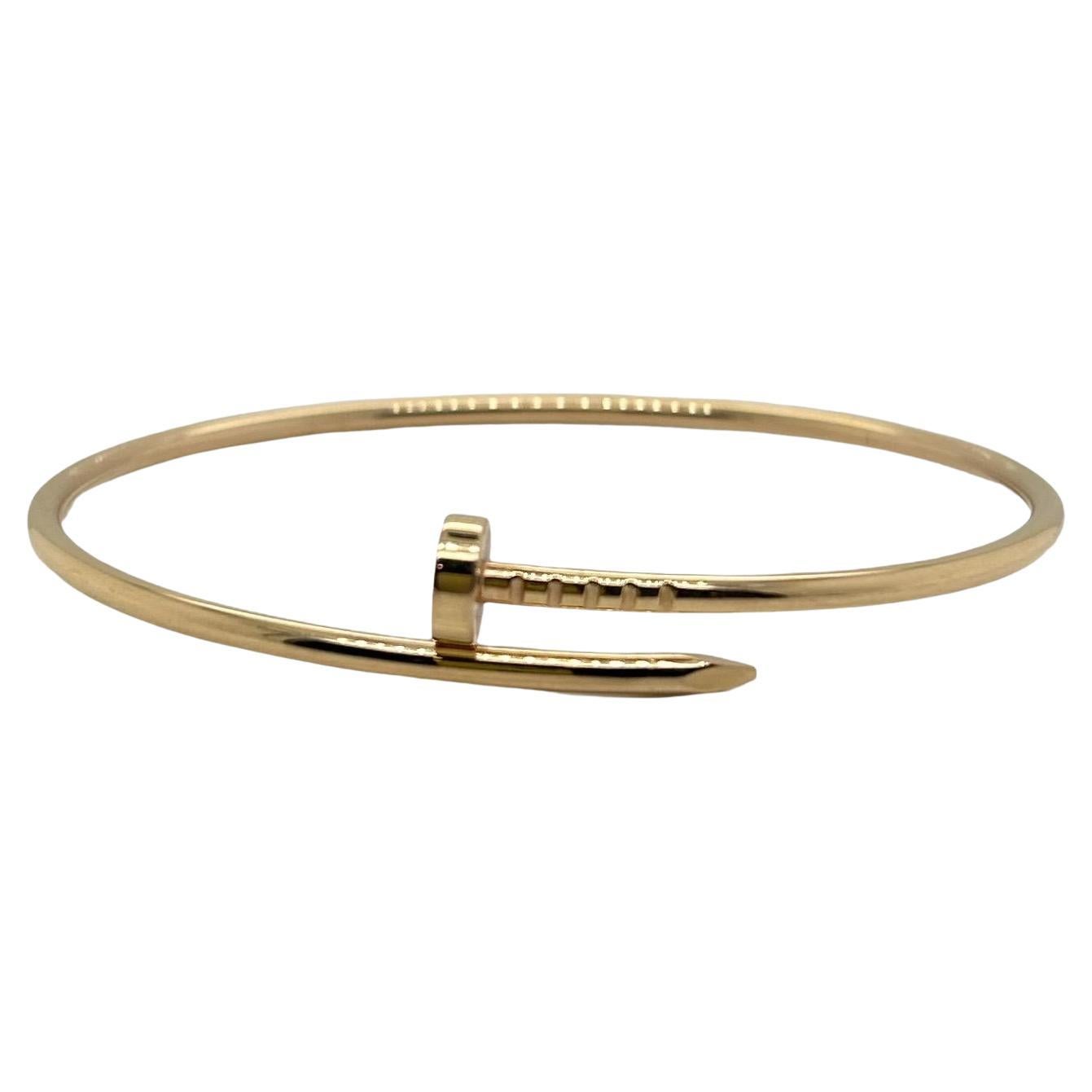 Bracelet à clous de Cartier Petit or rose Taille 19 Boîte et papiers en vente