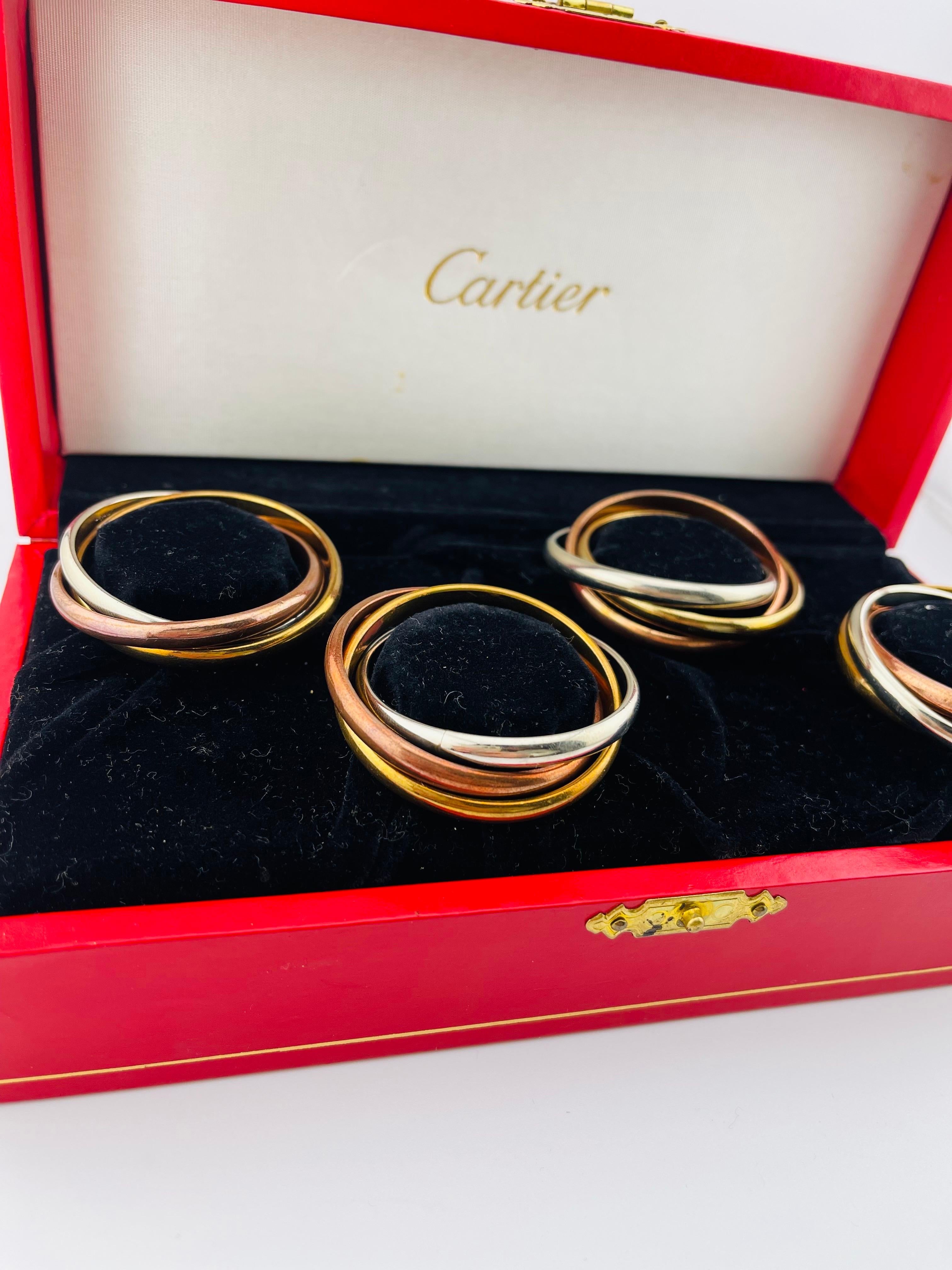 Ronds de serviette CARTIER avec boîte, 4 pièces, 