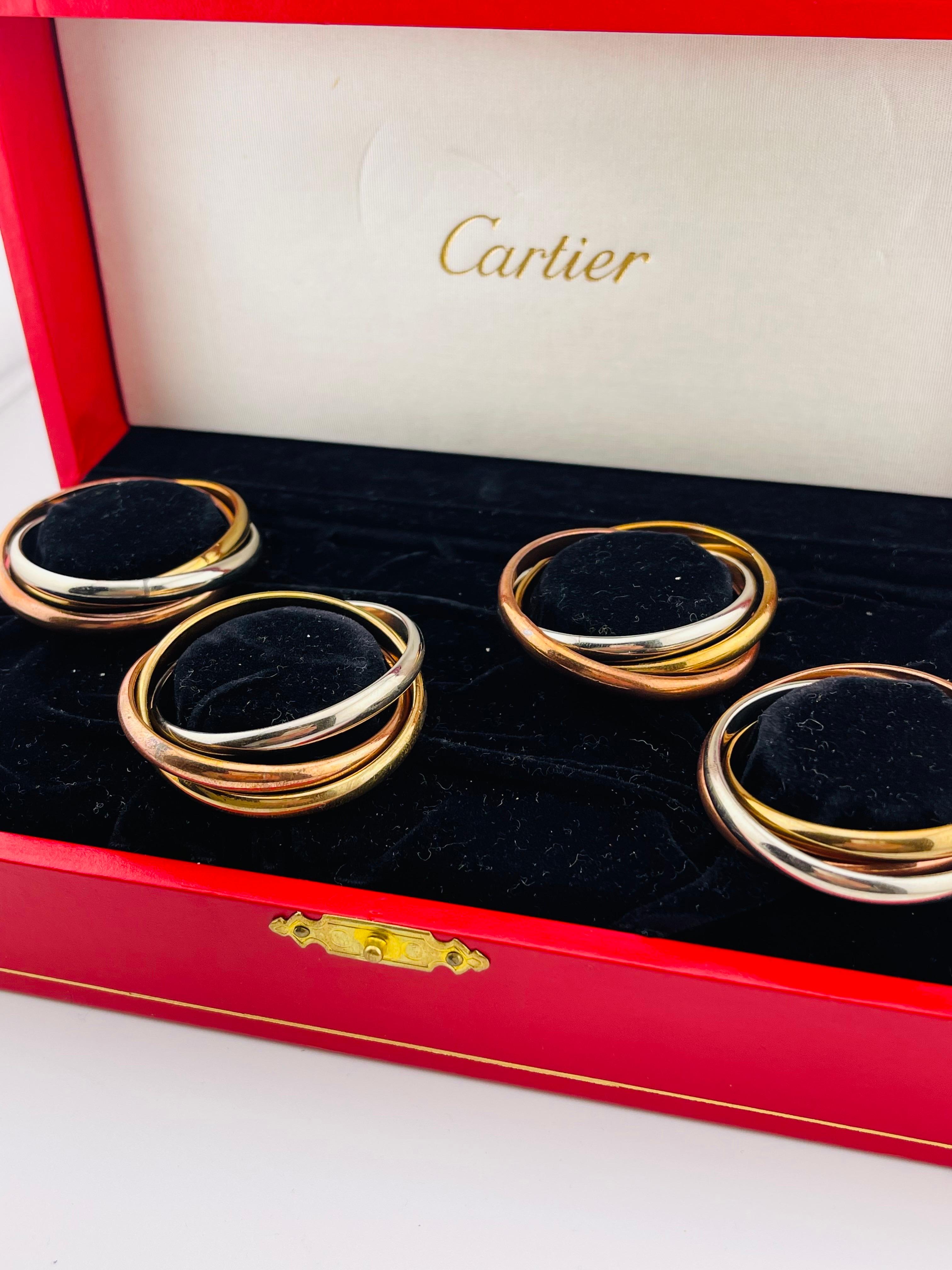Servilleteros CARTIER con caja, 4 piezas, 