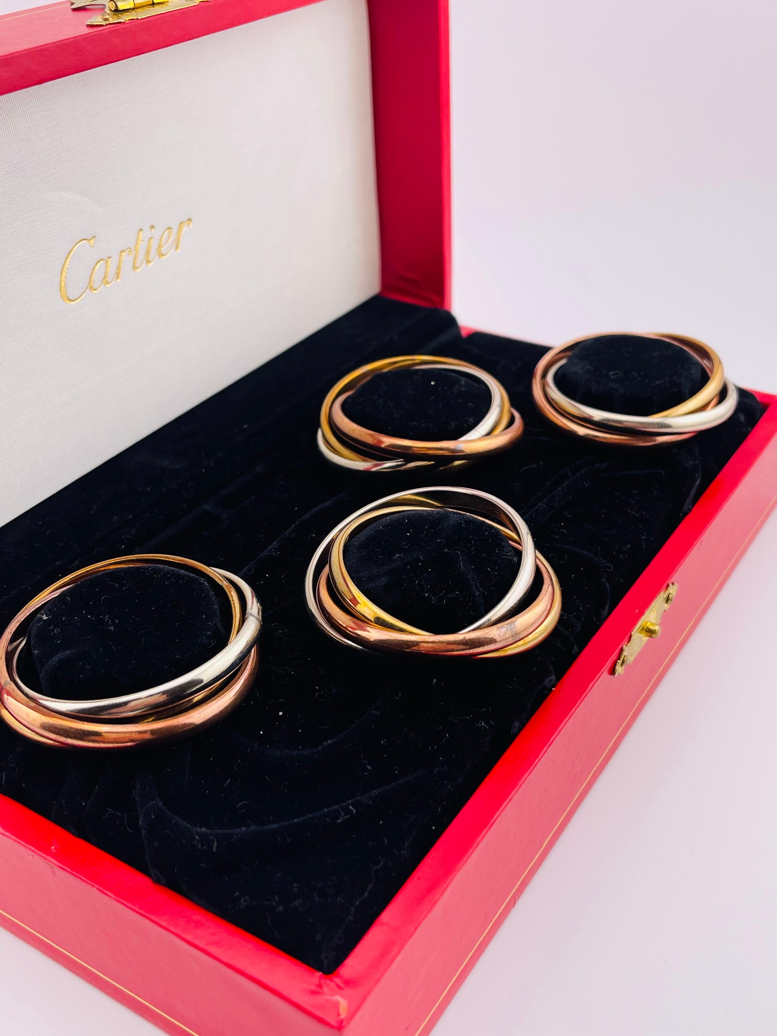 Servilleteros CARTIER con caja, 4 piezas, 