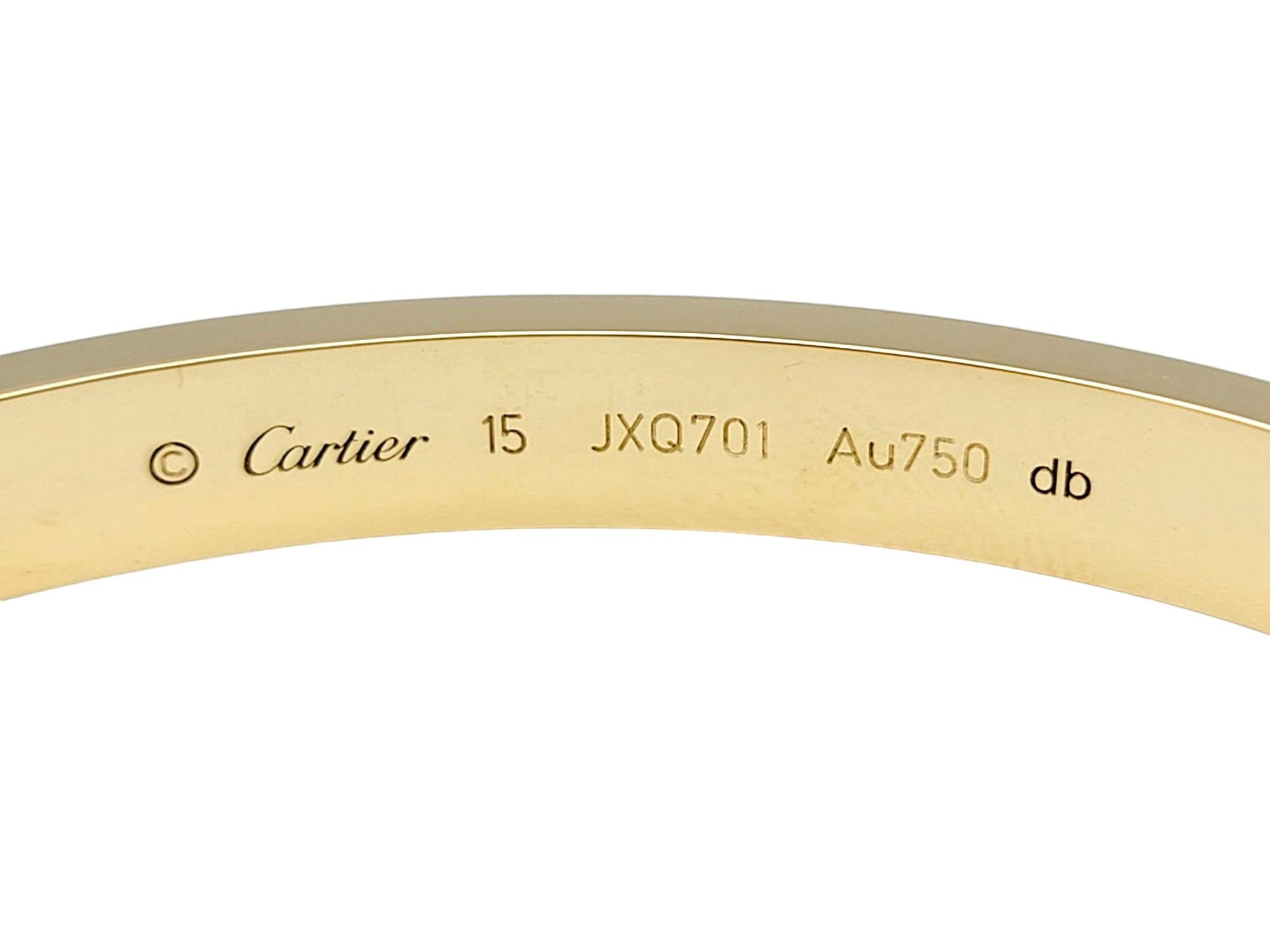 Contemporary Cartier Love Bangle Bracelet with Screwdriver Set in 18 Karat Yellow Gold