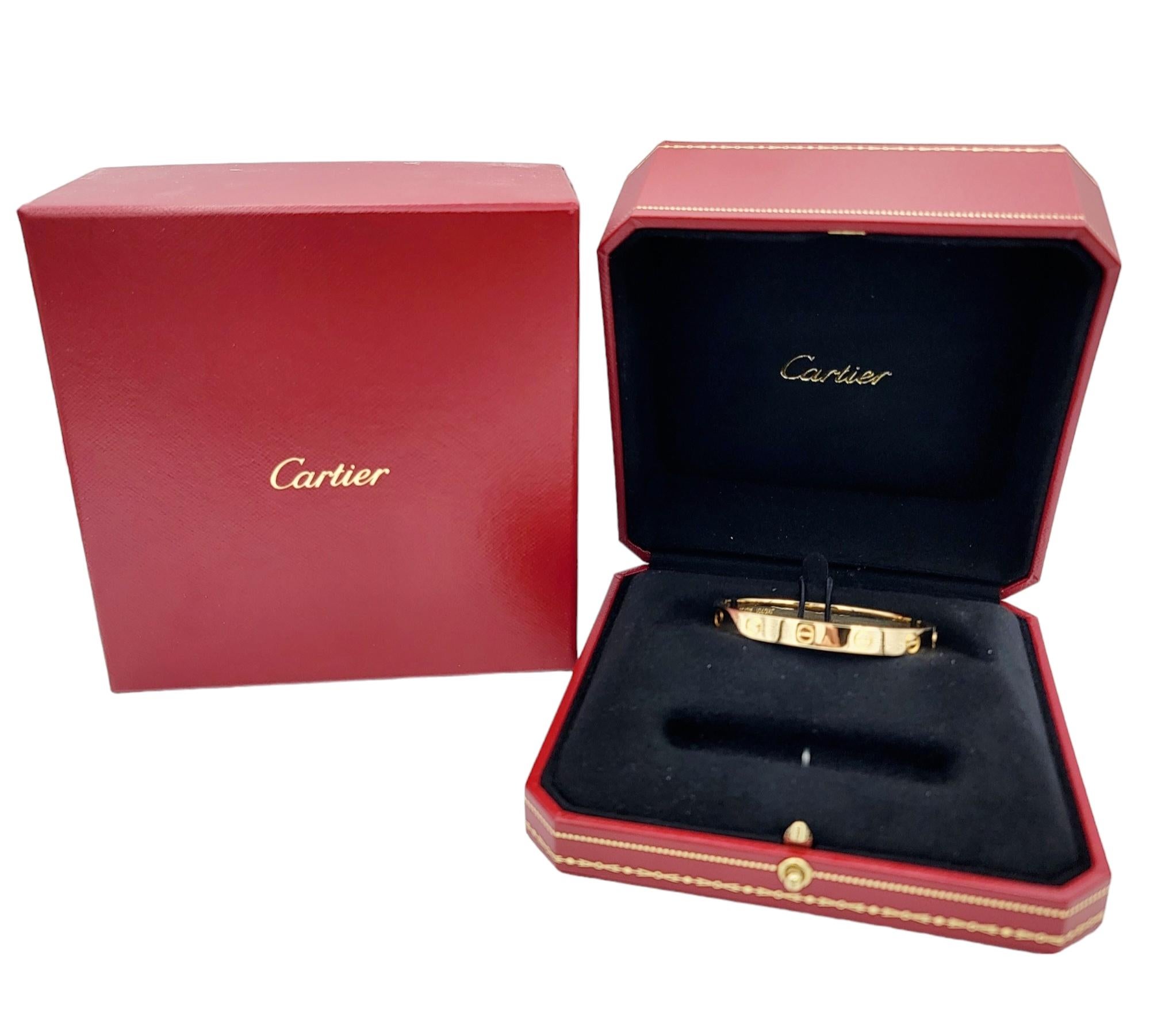 Women's Cartier Love Bangle Bracelet with Screwdriver Set in 18 Karat Yellow Gold