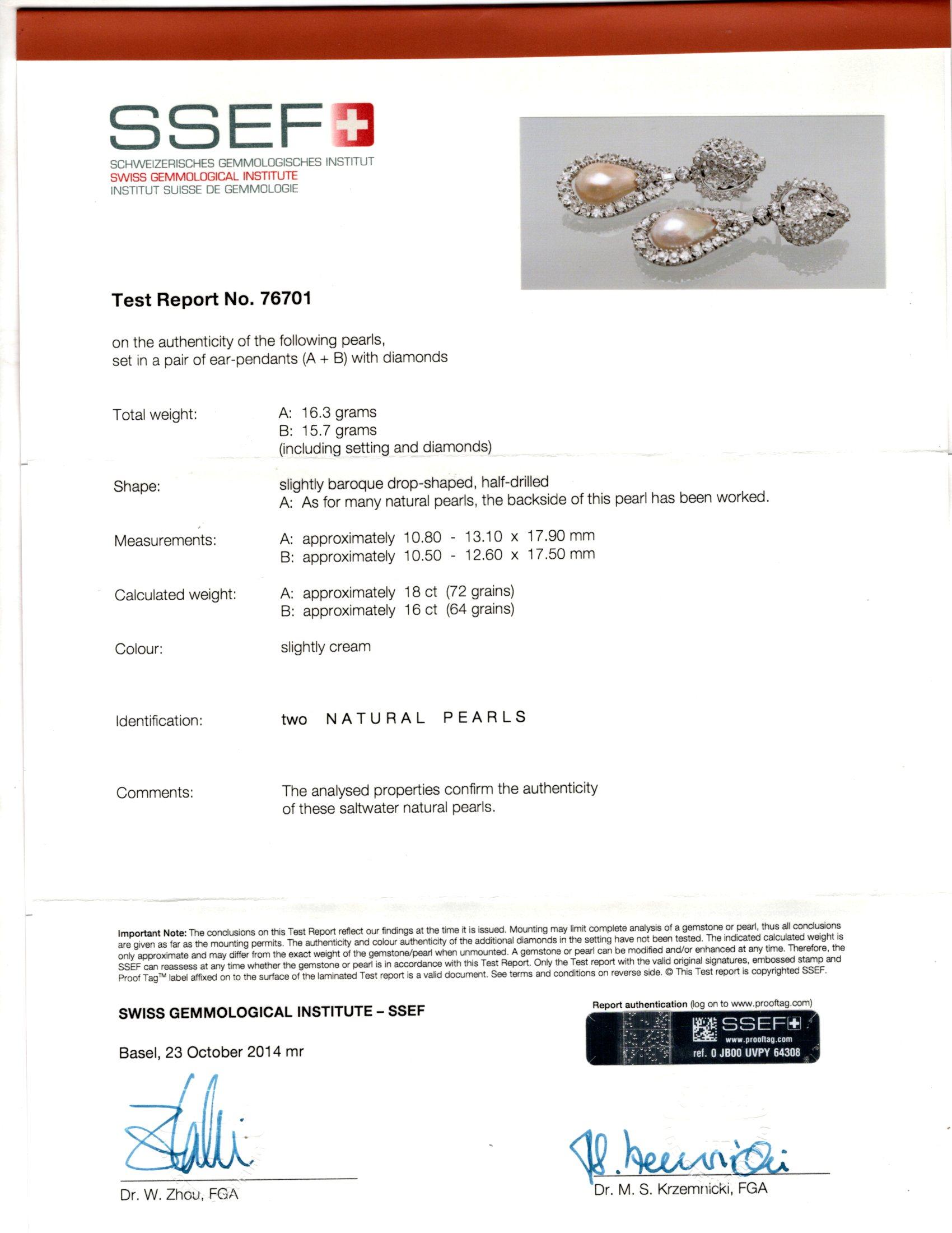 Pendientes Cartier de perlas naturales de agua salada y diamantes en Excelente estado para la venta en New York, NY