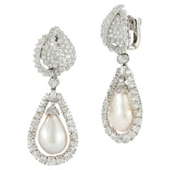 Orecchini con diamanti e perle d'acqua salata Nature di Cartier