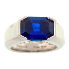 Cartier Natural Sapphire Diamond Platinum Ring