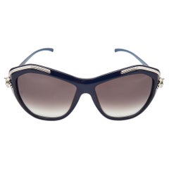 Used Cartier Navy Blue/Black Gradient Panthere De Cartier Cat Eye Sunglasses