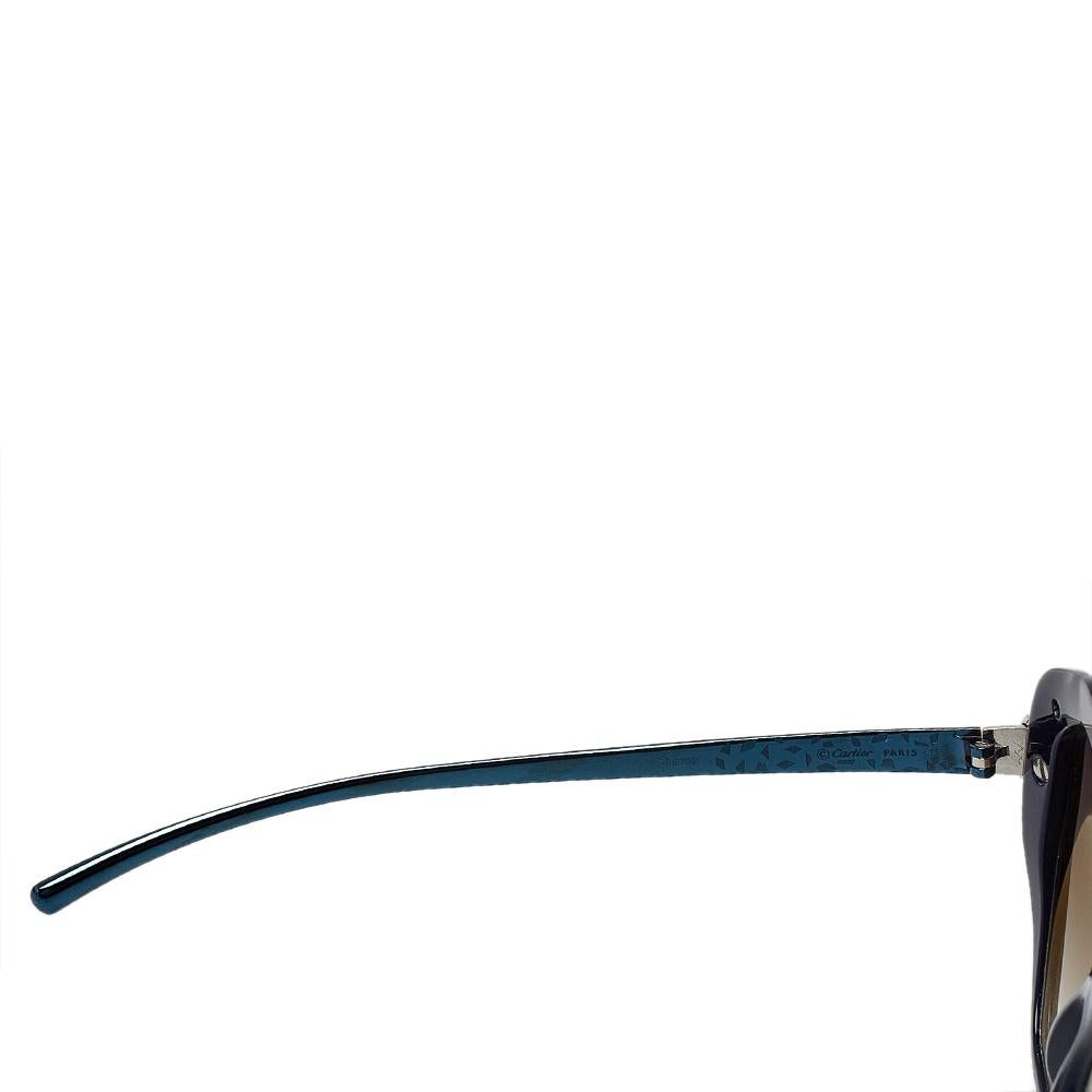 Cartier Navy Blue/ Dark Grey Gradient Panthere Wild De Cartier Sunglasses In Good Condition In Dubai, Al Qouz 2