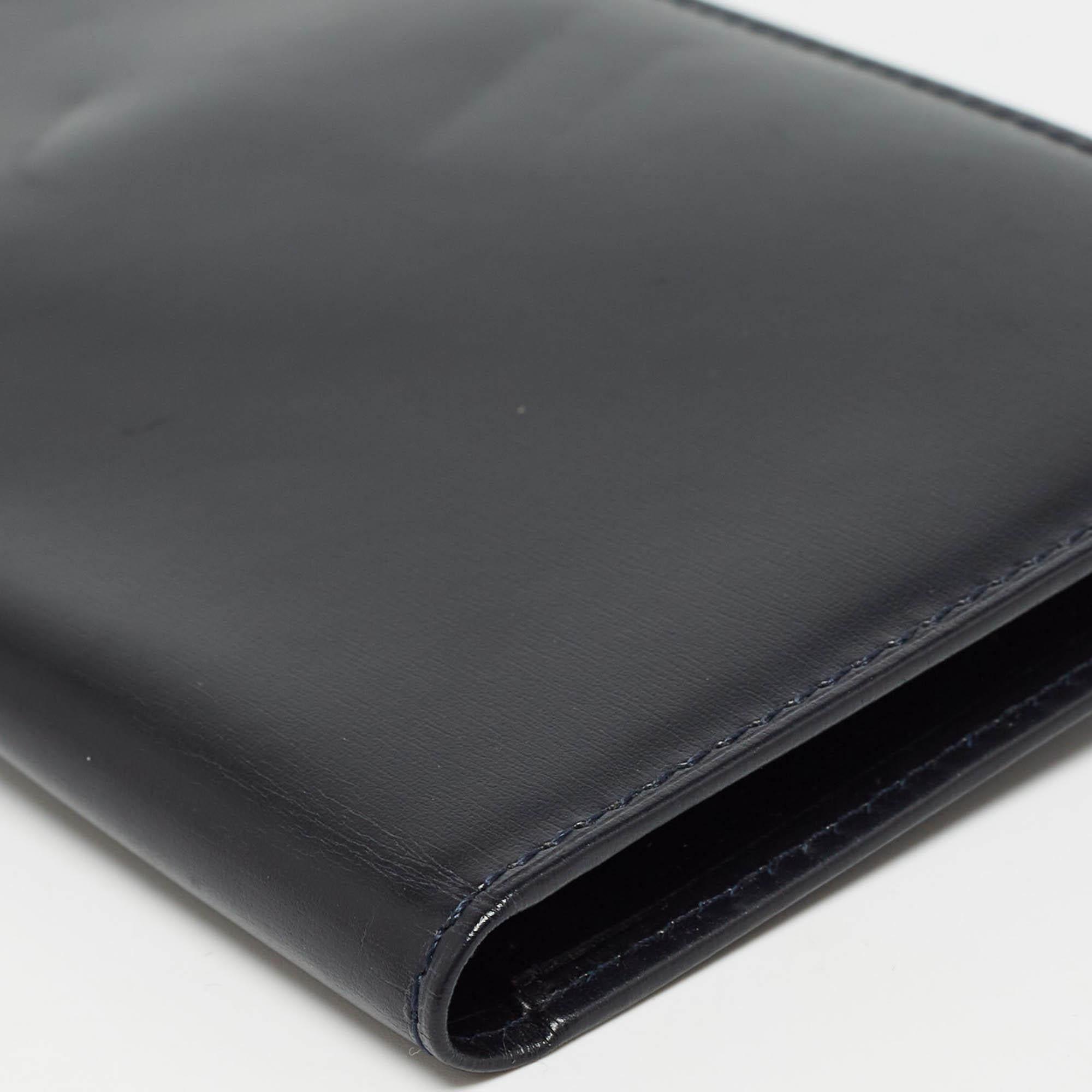 Cartier Navy Blue Leather Must de Cartier Bifold Long Wallet 5