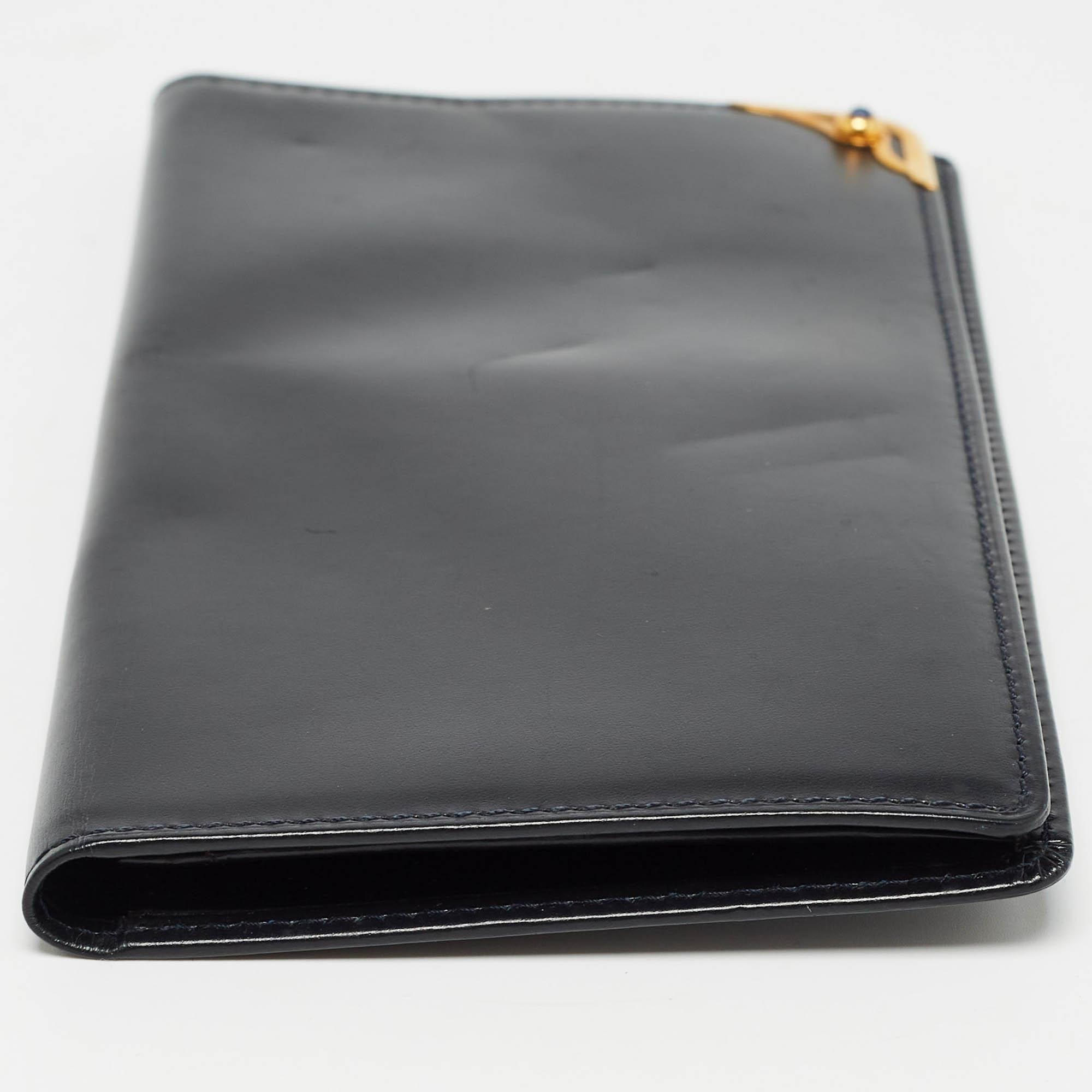 Cartier Navy Blue Leather Must de Cartier Bifold Long Wallet 1