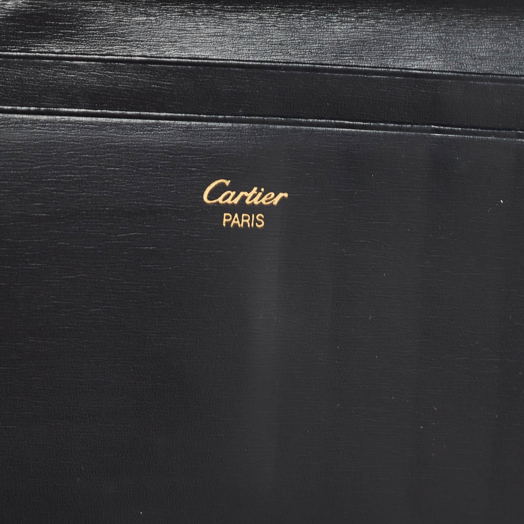 Cartier Navy Blue Leather Must de Cartier Bifold Long Wallet 3