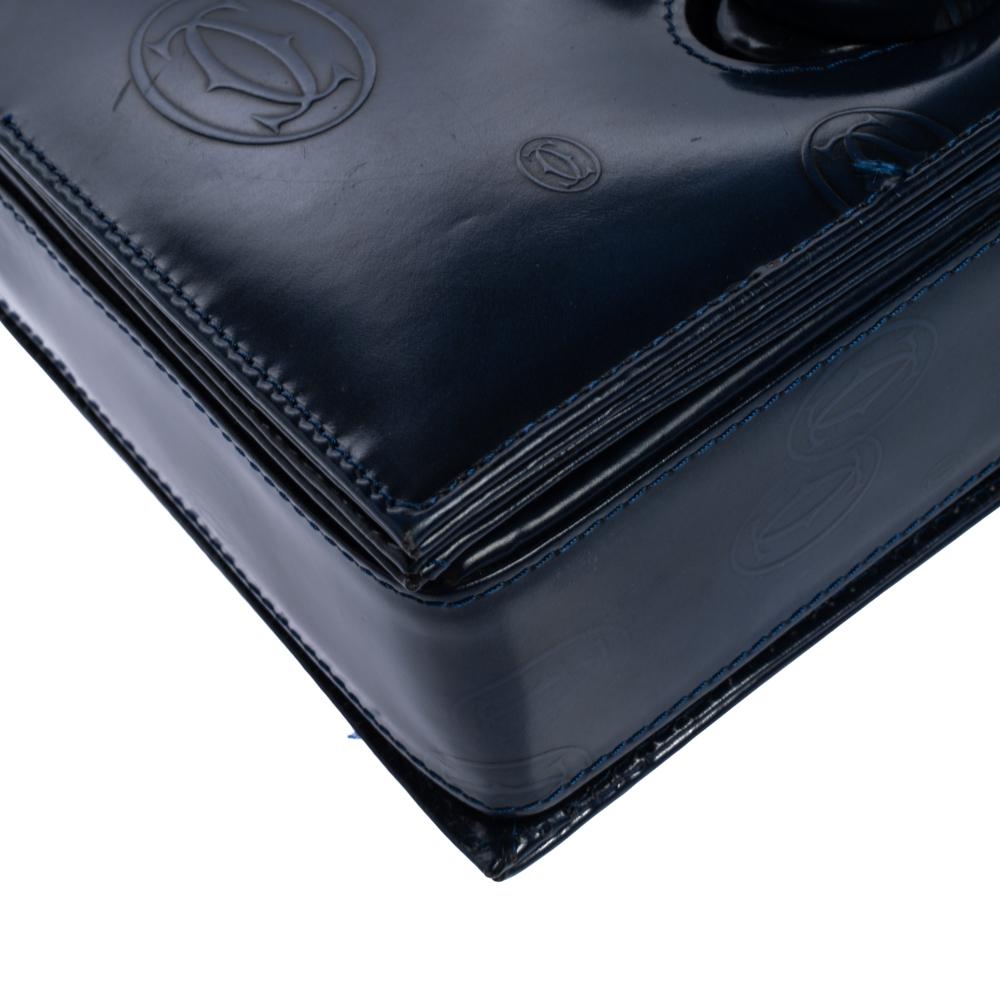 Cartier Navy Blue Patent Leather Happy Birthday Bag 4