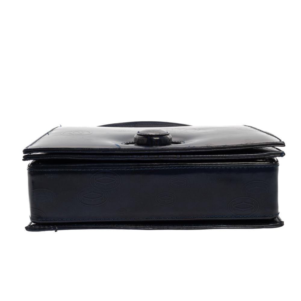 Cartier Navy Blue Patent Leather Happy Birthday Bag In Good Condition In Dubai, Al Qouz 2