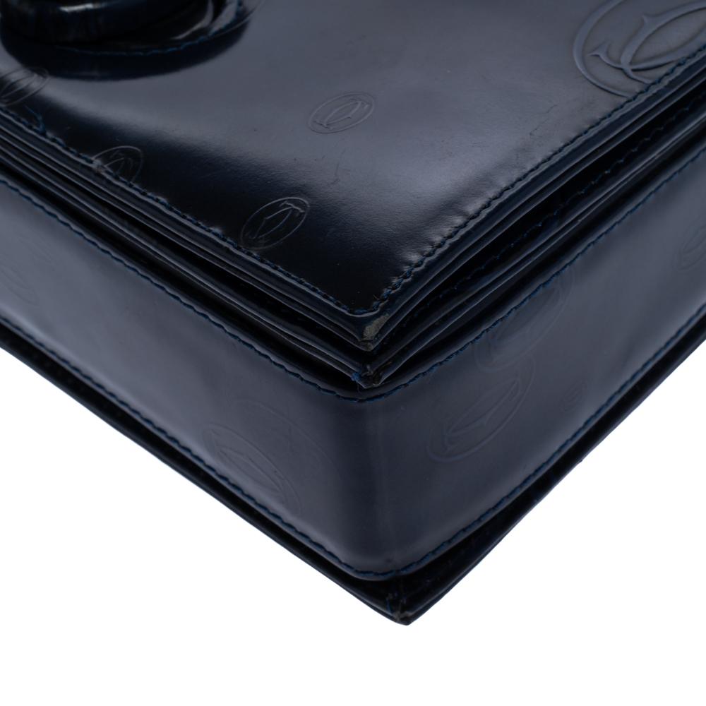 Cartier Navy Blue Patent Leather Happy Birthday Bag 3