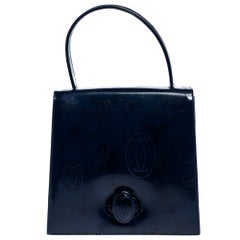 Cartier Navy Blue Patent Leather Happy Birthday Bag
