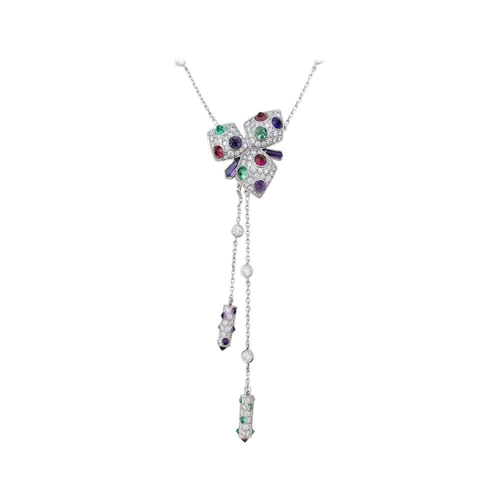 Cartier Necklace, "Caresse d
Orchidée" White Gold, Diamonds and Precious Stones