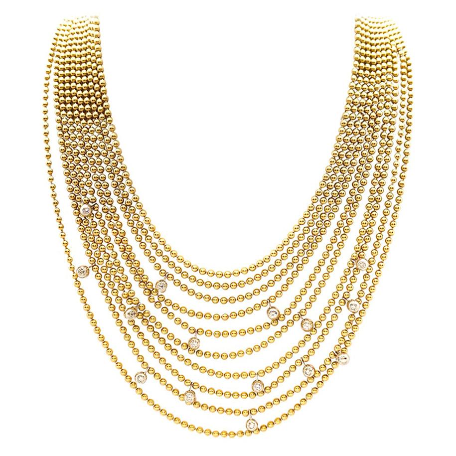 Cartier Necklace, "Drapery" Collection with Diamonds at 1stDibs