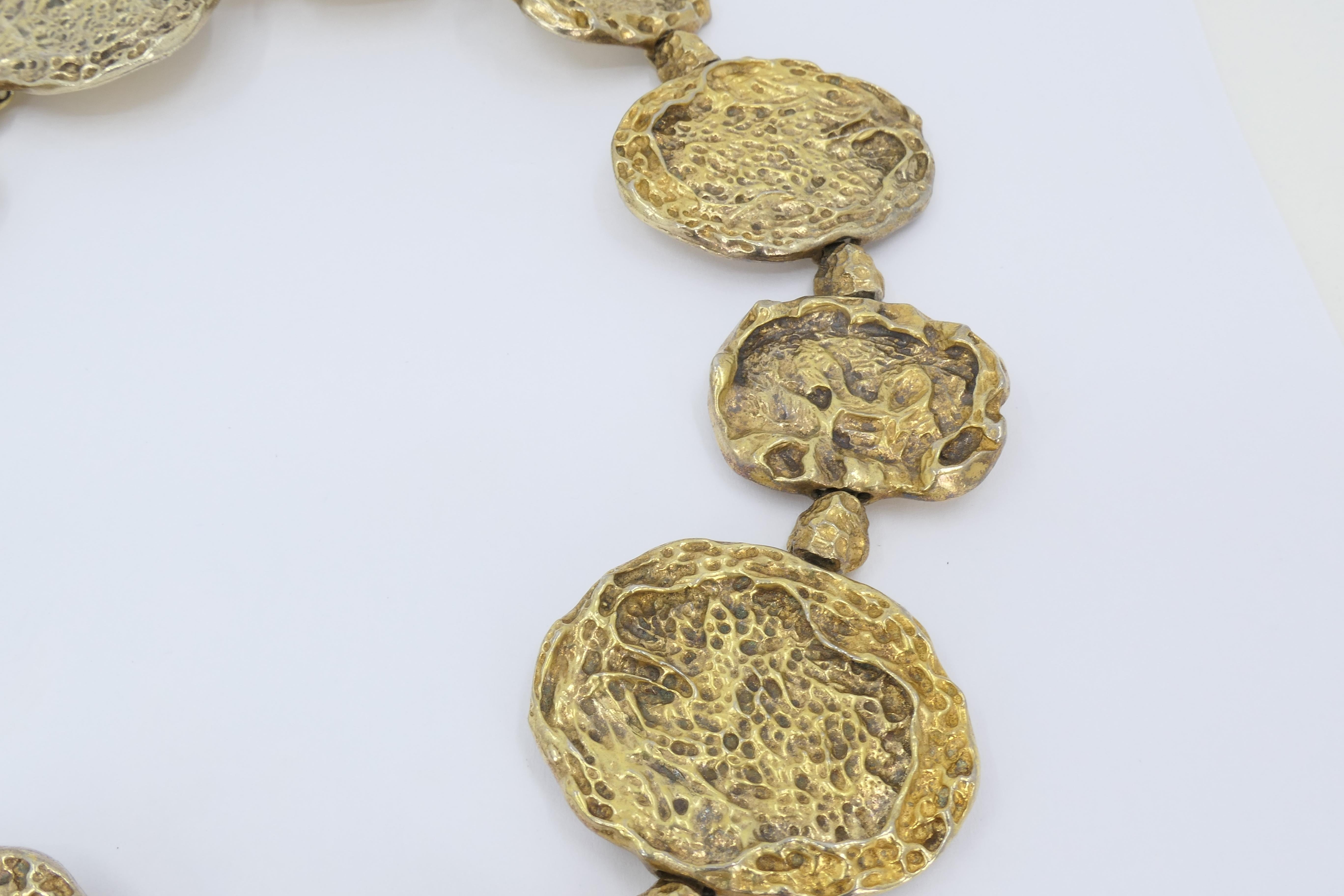 Cartier Necklace Gilded Sterling Silver Nugget 6