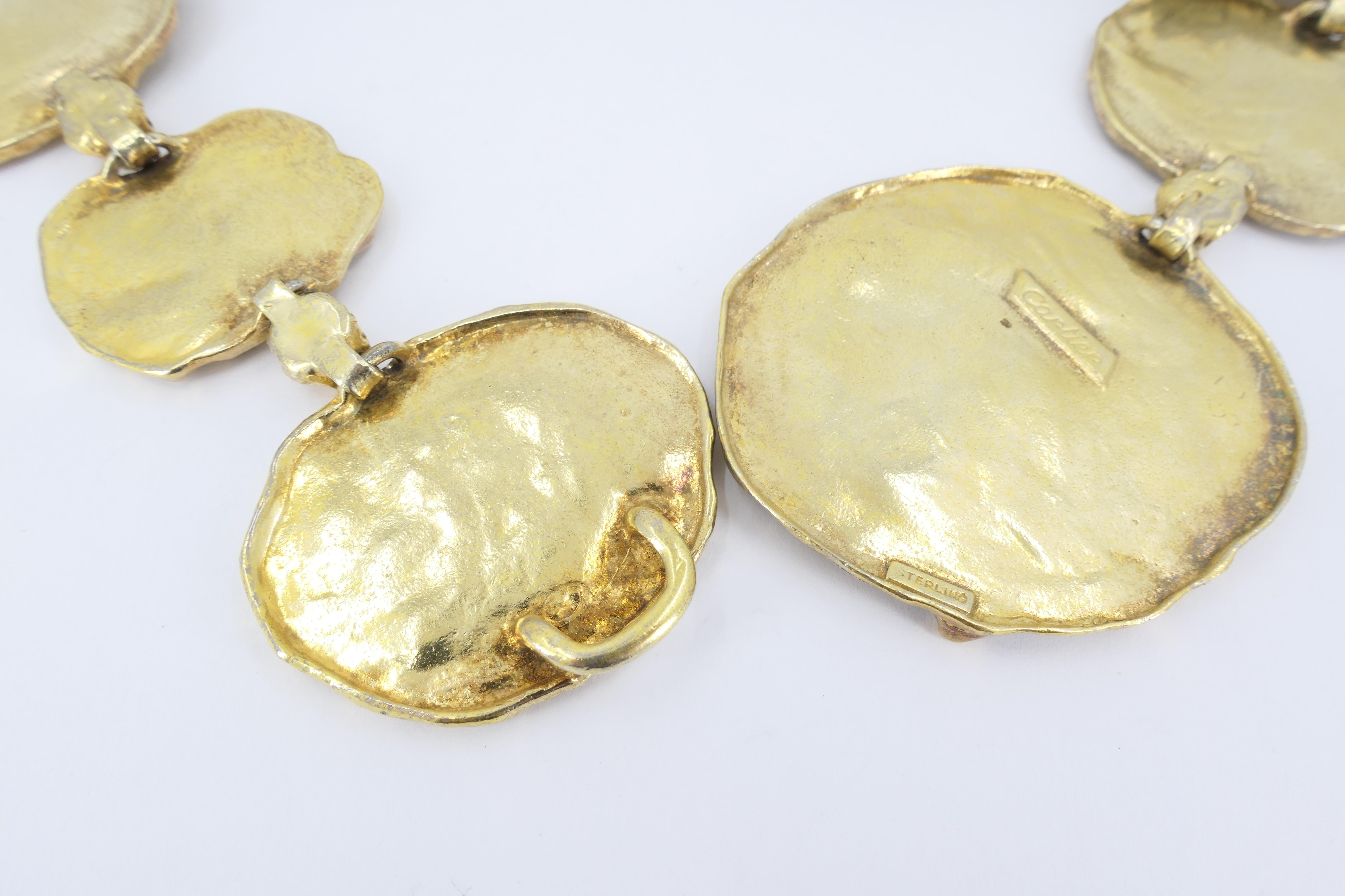 Cartier Necklace Gilded Sterling Silver Nugget 8